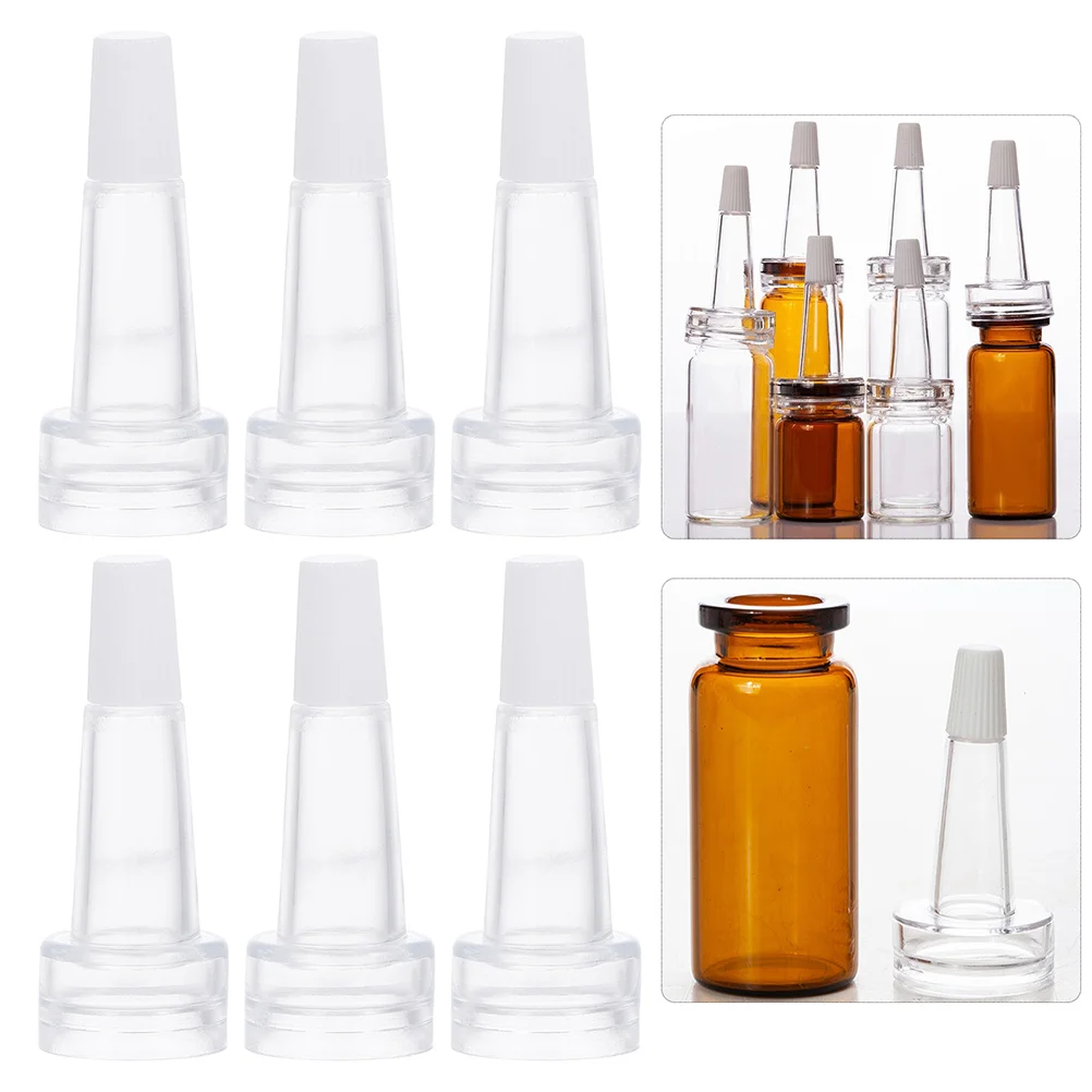 50Pcs Clear Vial Liquid Bottle Shape Long-Lasting Essence Bottle Lid for Serum Sample Vial Sealing Use