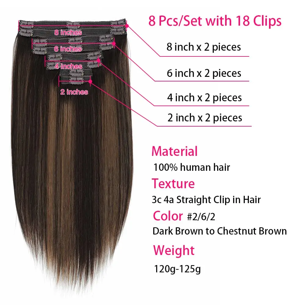 P4/27 destaque grampo de cabelo reto em extensões de cabelo cabelo humano 100% não processado brasileiro remy virgem cabelo humano para mulher