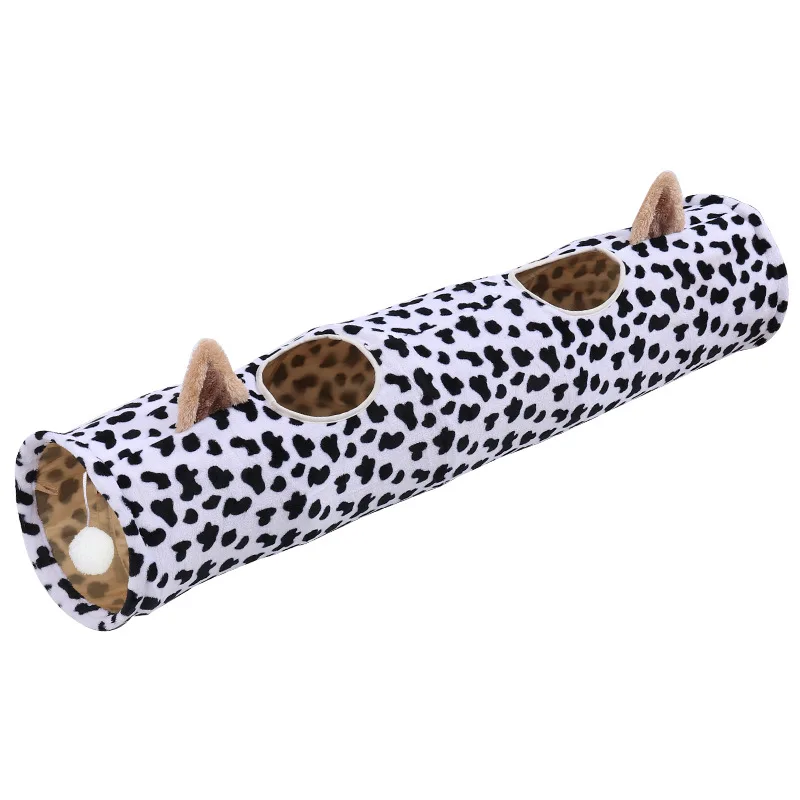 لعبة نفق القط الورقية الجديدة المستقيمة القابلة للطي على شكل أذن القطط ذاتية اللعب