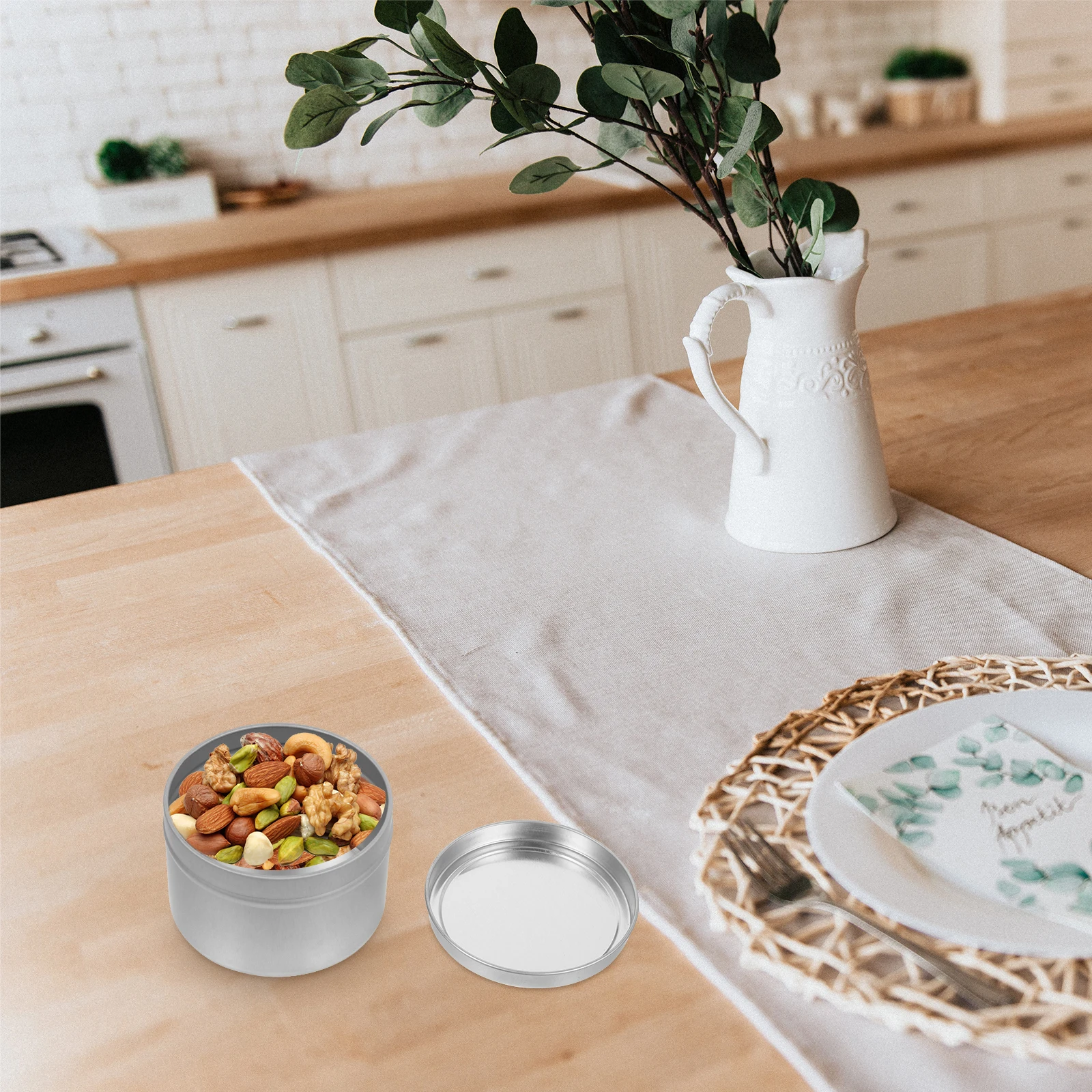 

9pcs 8Oz Aromatherapy Tin Cans Round Containers For Diy Crafts Storage Jars Tinplate Gift Box Candy Tea Holder Empty Jar