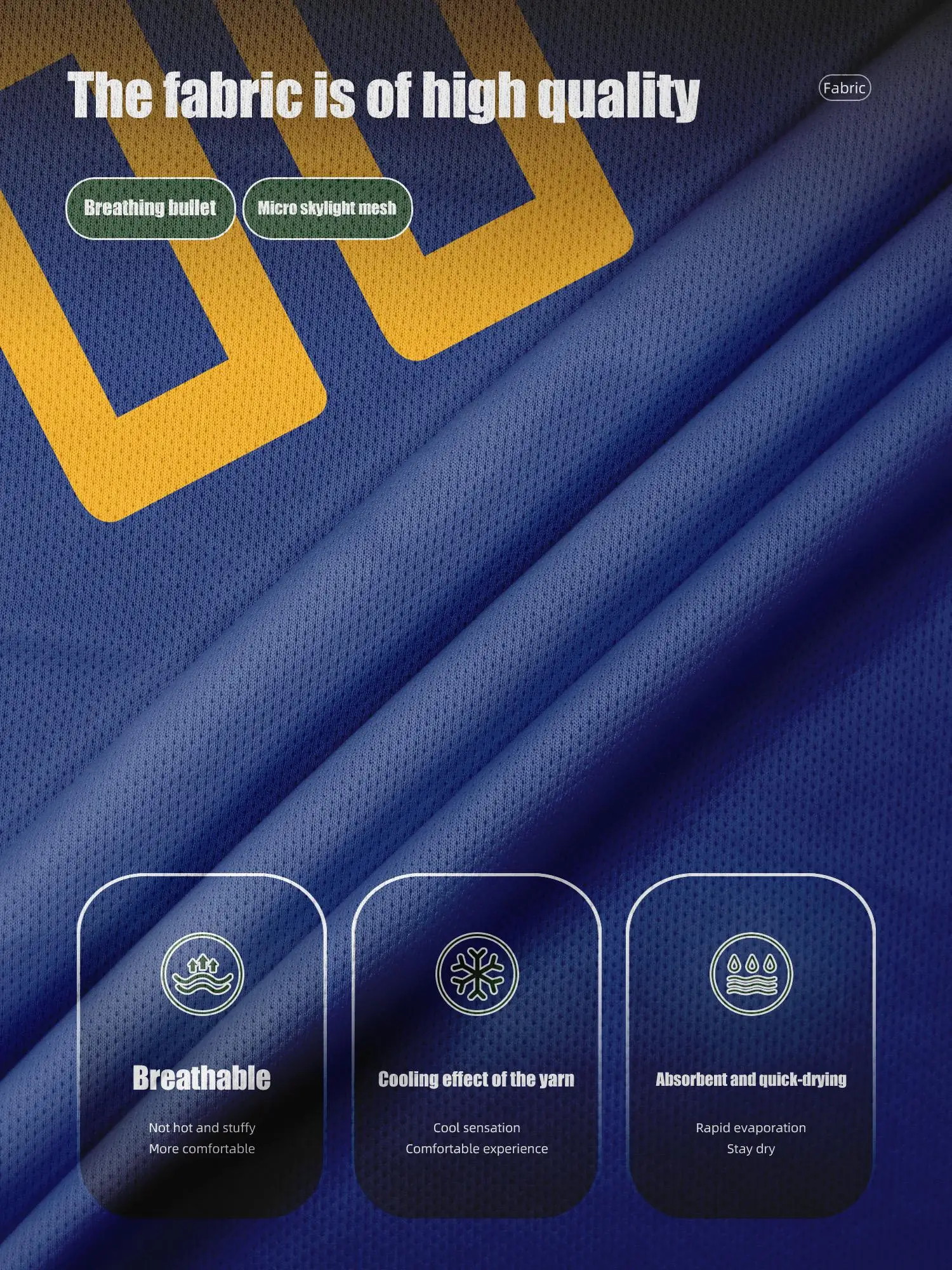 Royal‑Blue With Yellow Trim Custom Basketball Jersey, DIY Name & Number, Breathable Quick‑Dry Set For Adults & Kids view 4