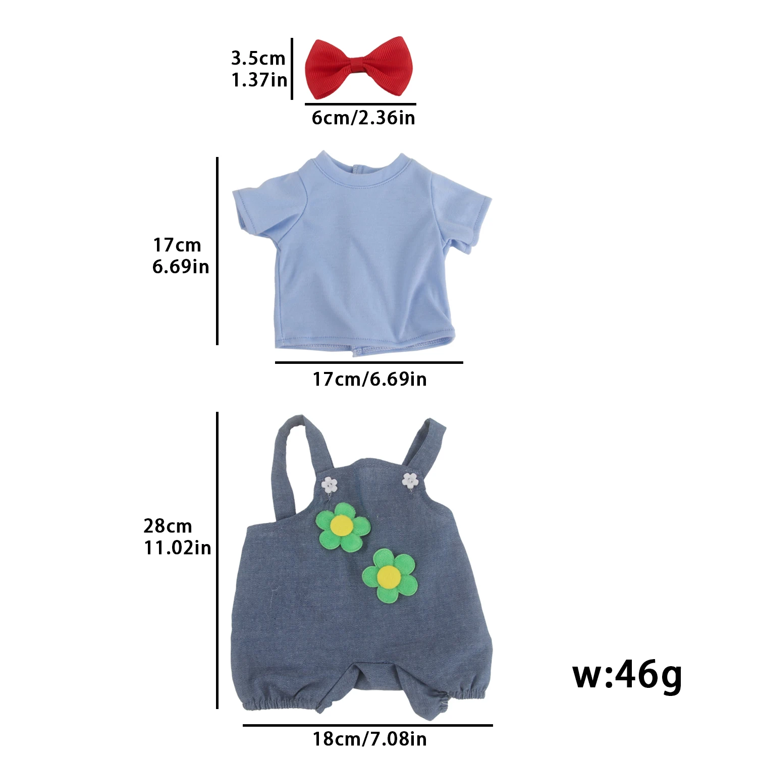 Puppen kleider Set für 22 Zoll wieder geborene Puppe T-Shirt Leibchen Hosen Haarnadel Kleidung Anzug für 55cm Baby Mädchen Puppen Spielzeug Zubehör