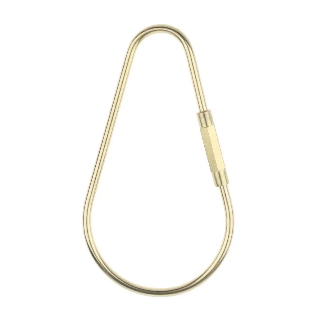 Brass Screw Locking Keychain Carabiner Clip Key Holder Hanging Ring Buckle Hook