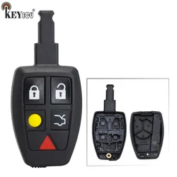 KEYECU-carcasa de repuesto para mando a distancia de coche, carcasa Fob para Volvo C30, S40, V50, C70, FCC, ID: LTQV0315TX, LTQVO315TX, PN: 30772198