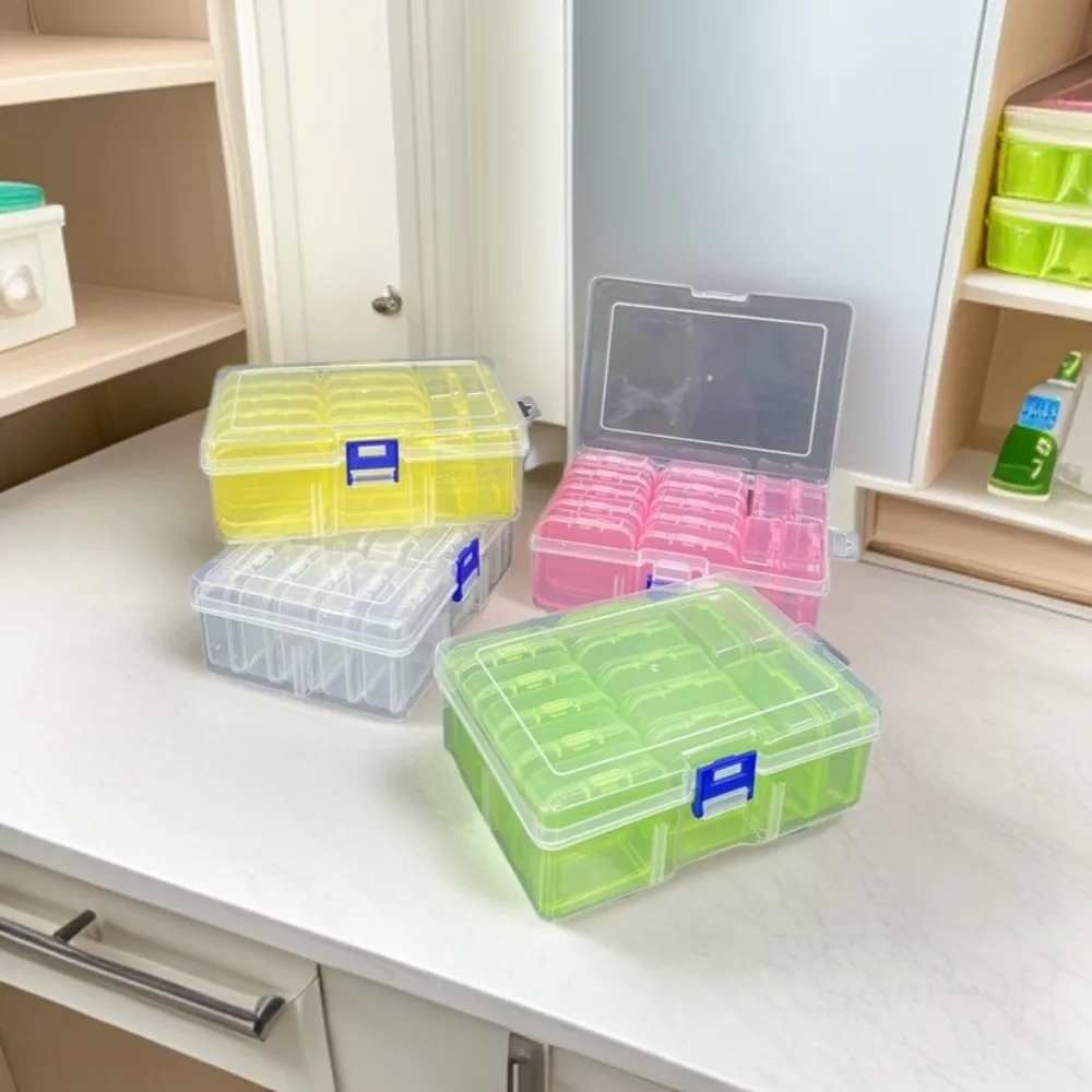 14pcs/set Multifunctional Transparent Plastic Storage Box Set with Sorting Compartments Dustproof 14pcs Organizer Containers