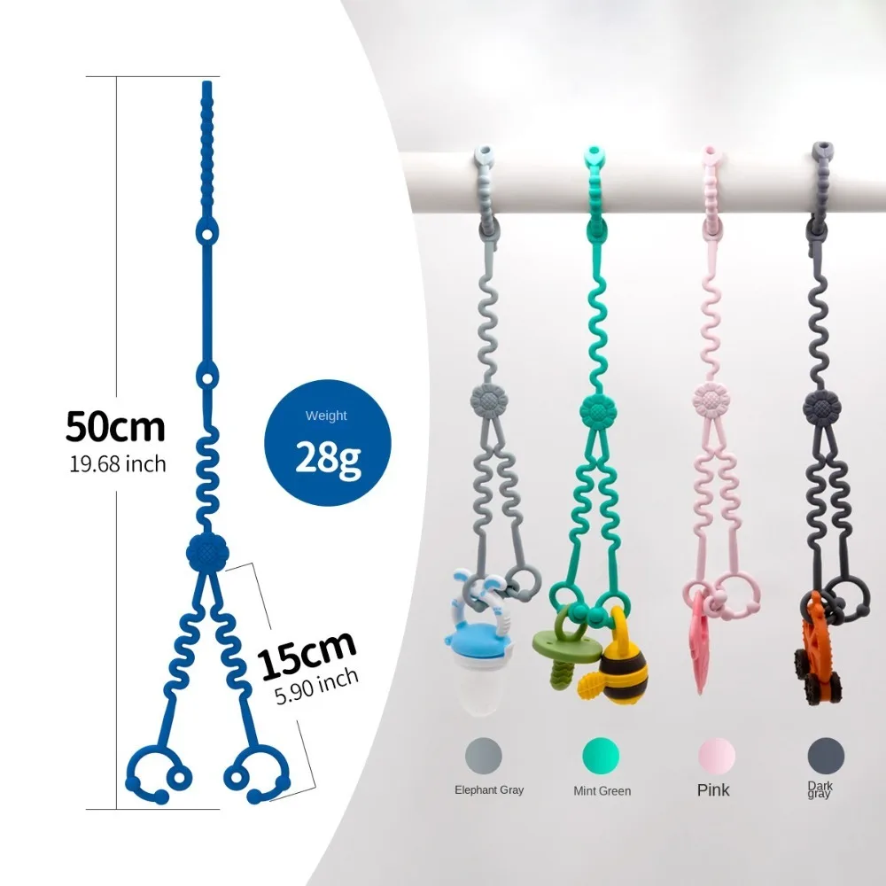 Silicone Baby Pacifier Chain Anti-lost Chain Pacifier Dummy Nipples Holder Clips Anti Fall Rope Stroller Accessory Nipple Holder