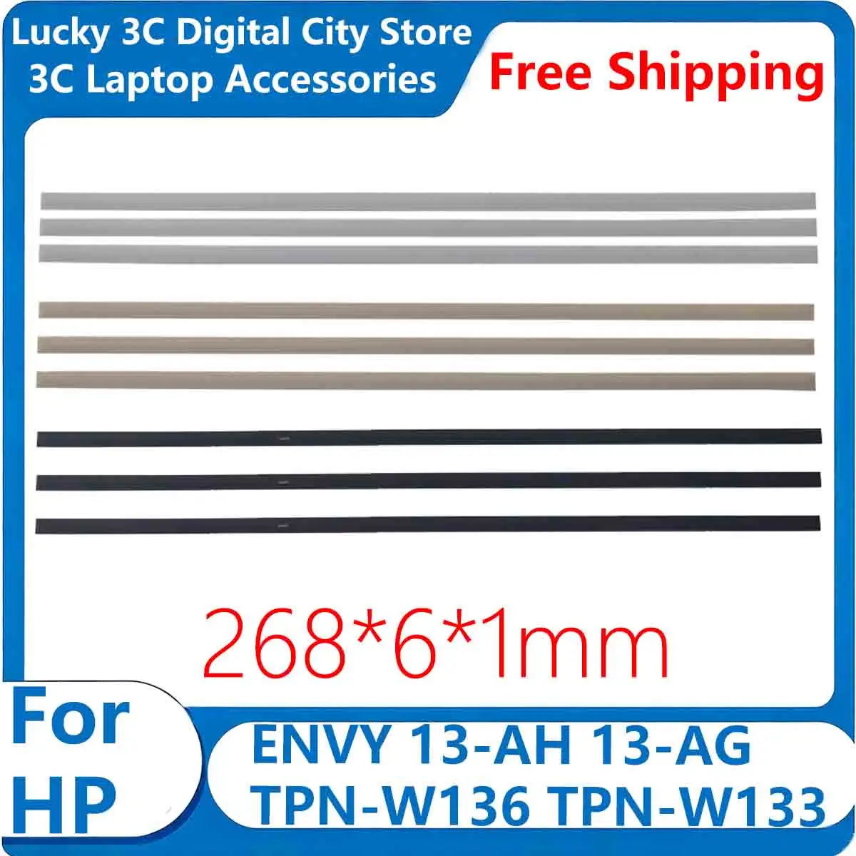 New Rubber Foot Pad For HP ENVY X360 13-AH 13-AG TPN-W136 TPN-W133 Replacement Laptop Accessories Bottom Case 268*6*1mm