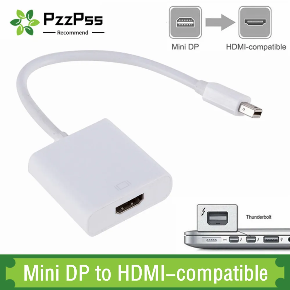 Mini DisplayPort DP to HDMI-compatible Adapter Cable HD 1080P Thunderbolt to HDMI-compatble Converter For Mac Macbook Pro Air