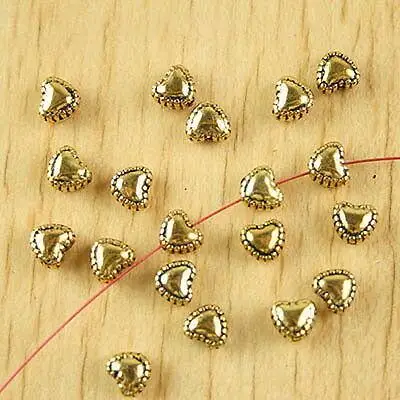 

50pcs 6x5x4mm dark gold tone 2sided heart shaped charms h2300