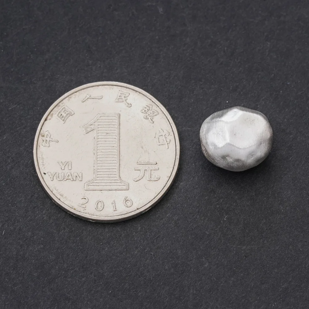 999 Silver Beads Hammered Irregular Loose Spacer Beads Hand‑made Matte Metal Bead for Jewelry Making