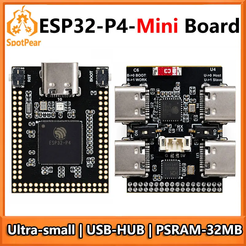 ESP32-P4 Mini Core Development Board C6 N16R32/N32R32 PSRAM 32MB With USB-HUB / CSI Camera Port / MIPI DSI Display Port