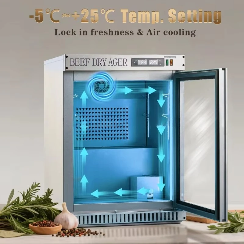 Aged Beef Ager Machine Meat Curing Cabinet Dry Aging Refrigerator with Ventilated Cooling Digital Control for Steak Fermenting