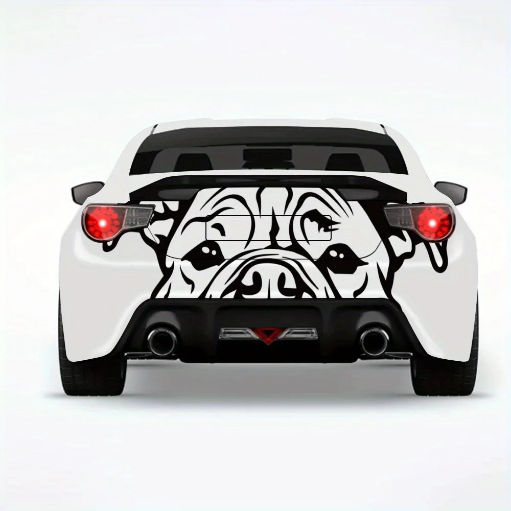 

Наклейка на автомобиль с изображением бульдога, виниловая наклейка на заднюю часть автомобиля, водонепроницаемые самоклеящиеся виниловые наклейки для хвоста и бампера автомобиля, украшение Pr