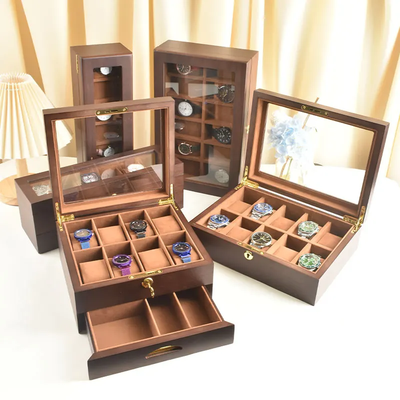 

1pcTheNewRetroWoodGrainWatchBoxWoodeJewelryGiftPackagingBoxWatchStorageBoxWatchBoxChristmasPresent