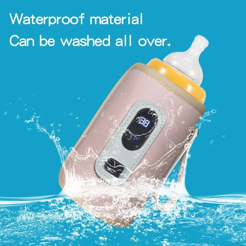 USB Milk Water Bottle Warmer  for Breastmilk and Formula with Led Display, 5 Temperature Adjustable Baby Milk Warm Keeper