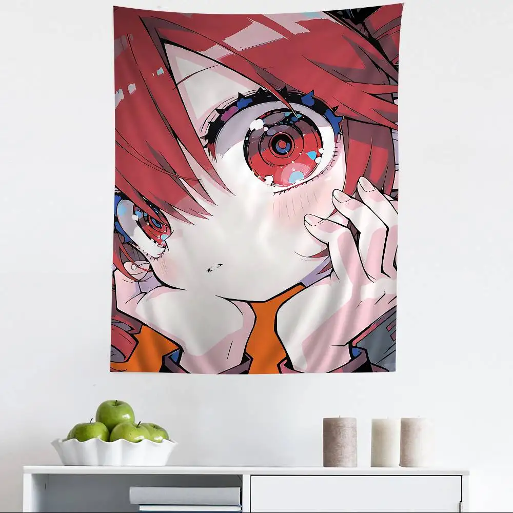Singer Kasane Teto Colorful Tapestry Wall Hanging Hippie Flower Wall Carpets Dorm Decor Wall Art Decor