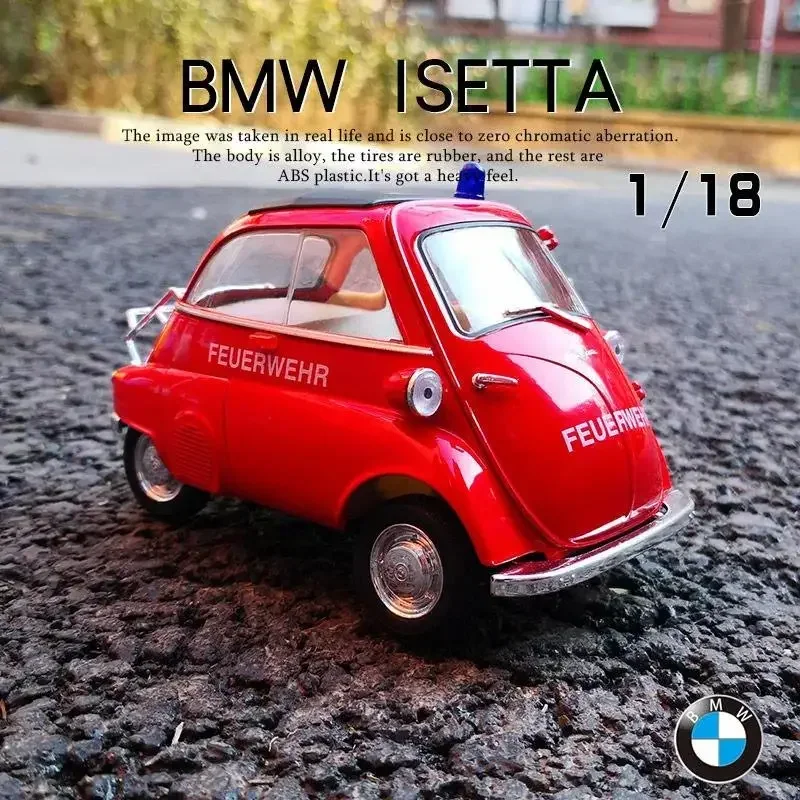 WELLY 1:18 BMW Isetta 6 Styles WELLY Diecast Scale Model Car Classic Car Metal Alloy Toy Car For Children Gift Collection B1