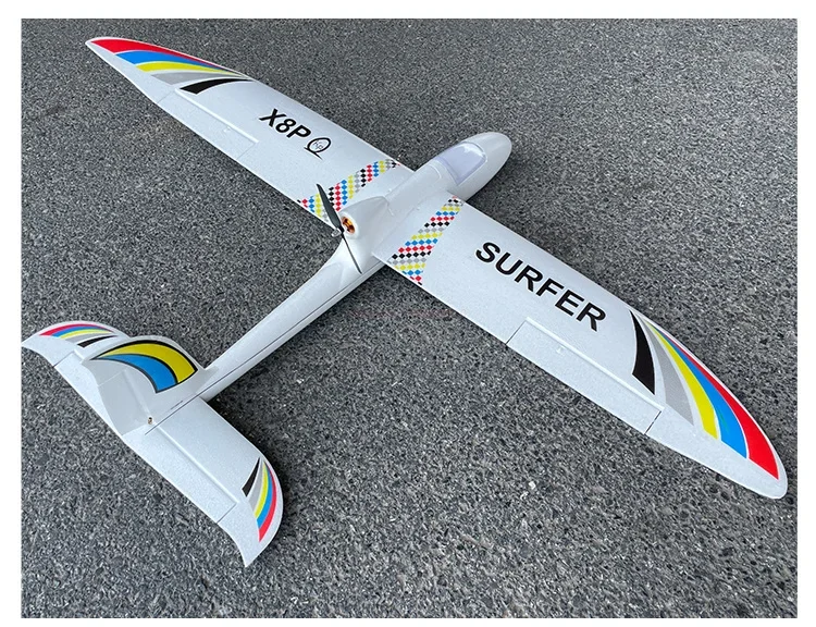 Af Model 1.4m Wingspan Surfer X8 Propeller Fpv Cool Rc Glider Trainer Airplane Kit Pnp Mc6c 40a 2450kv Electrical Machinery