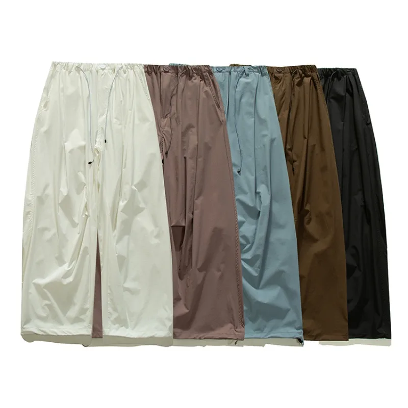 

Men Streetwear Fashion Loose Casual Wide Leg Baggy Pants Women Outdoor Quick Dry Track Cargo Pants Cityboy Work Trousers