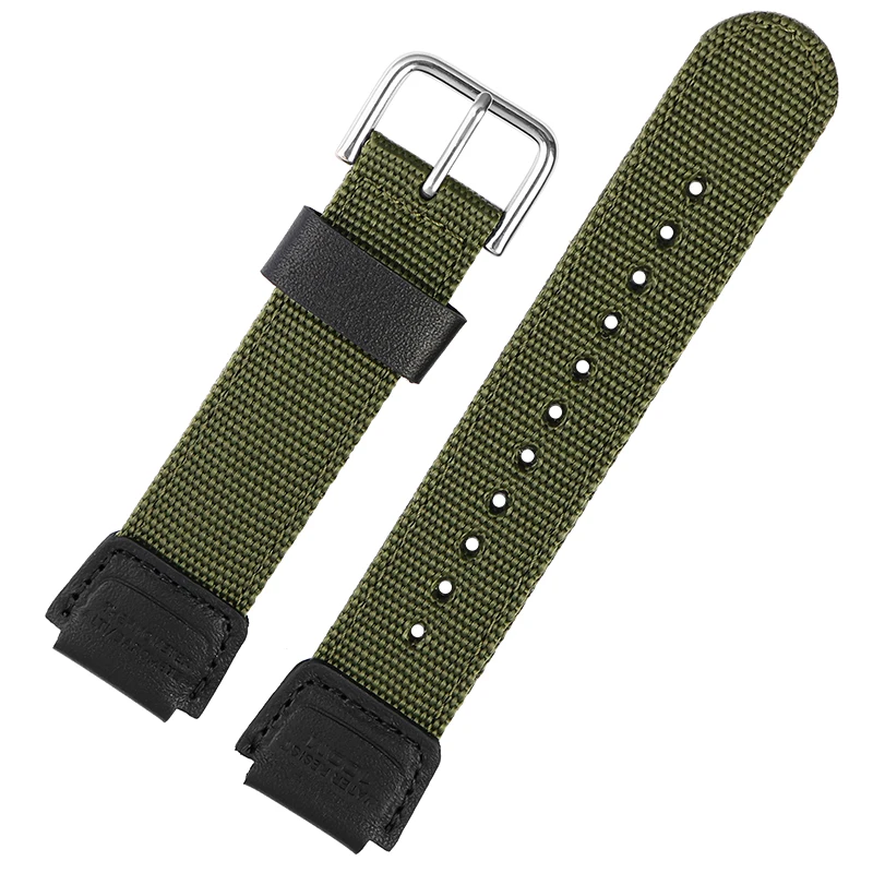 For Casio nylon Watch strap AE-1200WH SGW-300/400H/500H AQ-S810W AE-1000/1300 MRW-200H  Convex 18mm Canvas Silicone Watchband