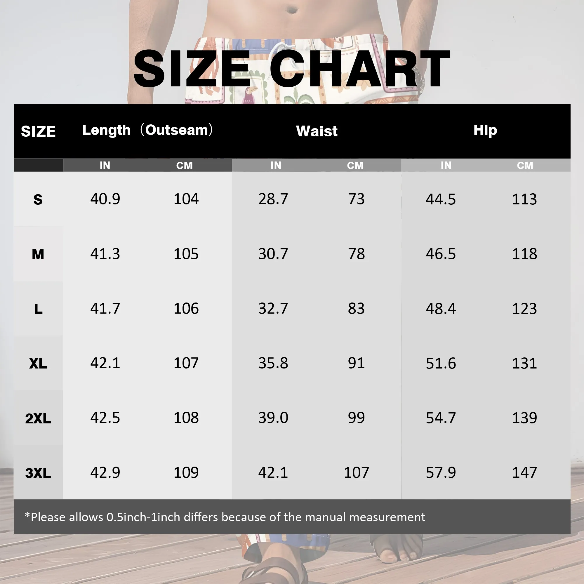 YEAE Tropical Frame Print Pants for Men Summer casual Loose Drawstring Trousers