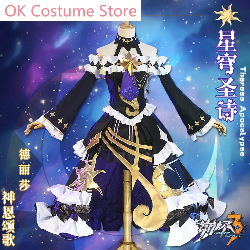 Anime! Honkai Impact 3 Theresa Apocalypse Celestial Poetry Skin Elegant Dress Gorgeous Uniform Cosplay Costume