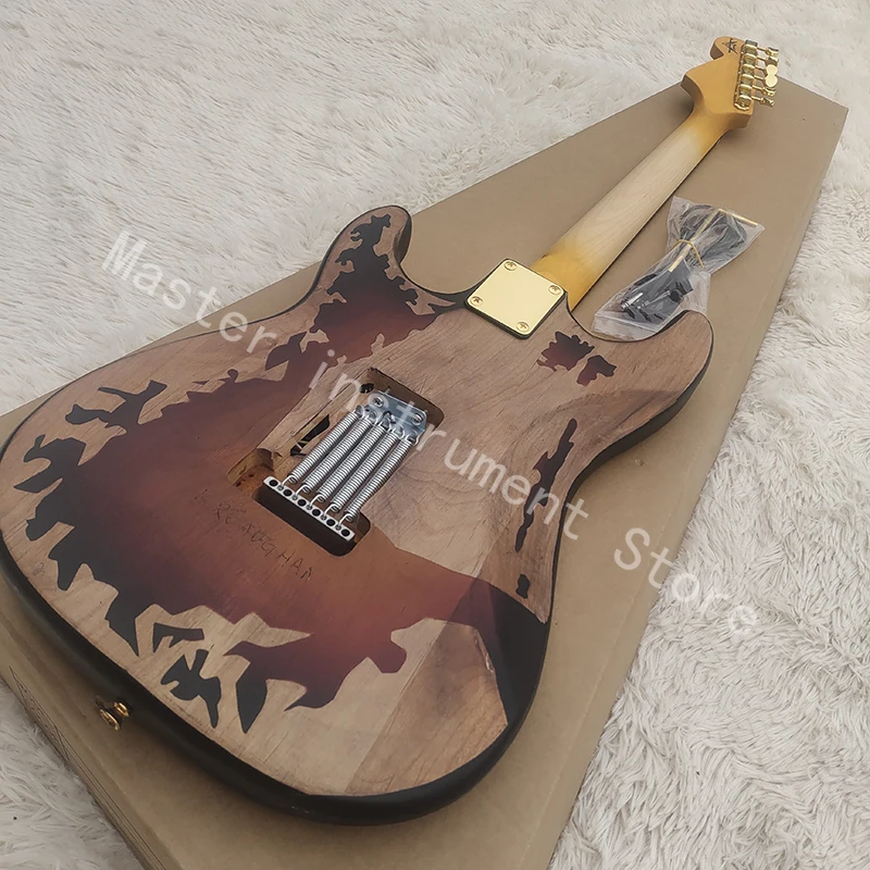 Classic vintage ST electric guitar, gold accessories, tremor system, comfortable feel, unique timbre, free delivery home.