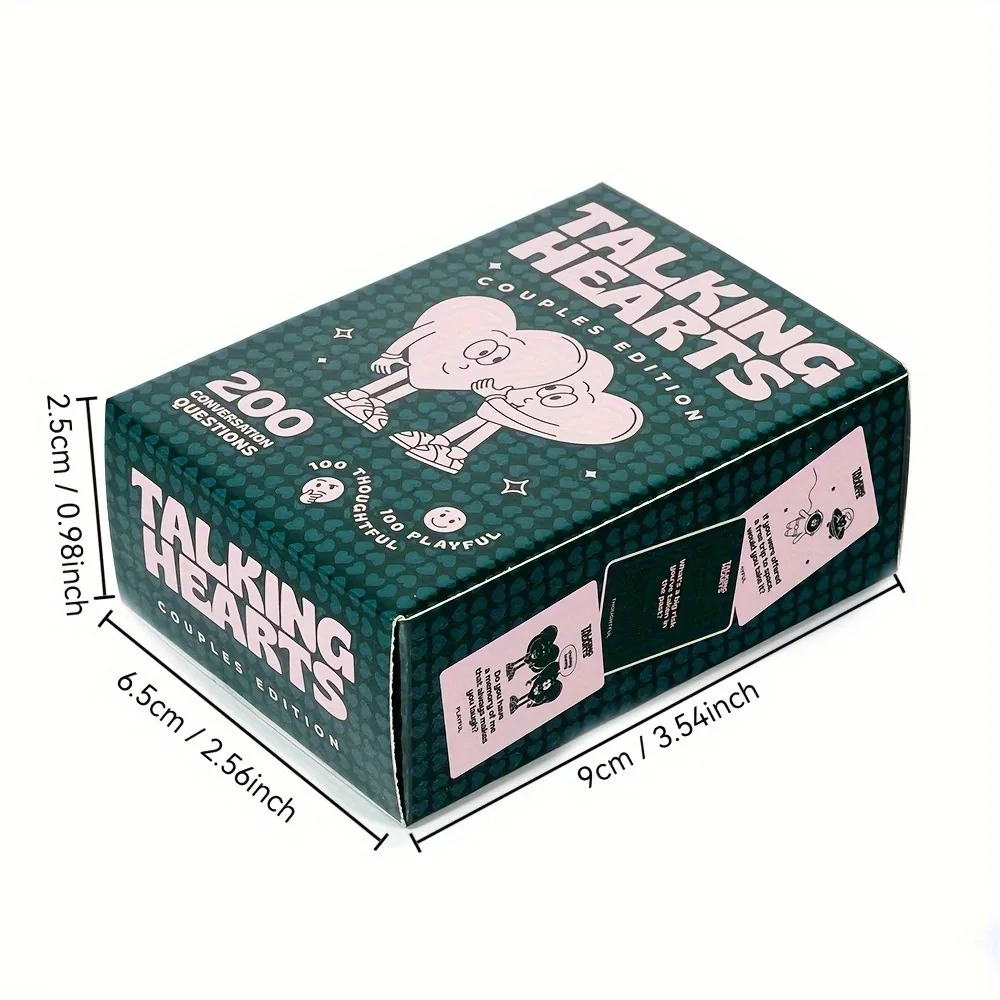 비뷰 아트 토킹 하츠 대화 카드 - 데이트 나이트 및 여행 모험을 위한 커플 카드 게임 200가지 질문