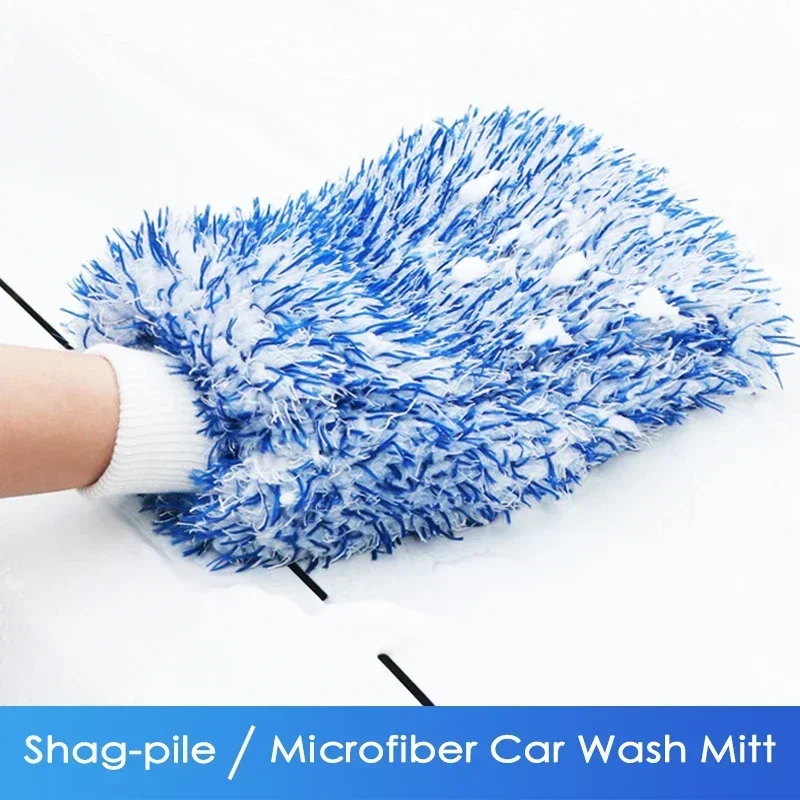 Gant de lavage de voiture en peluche, mitaines de nettoyage de voiture épaisses en microfibre, accessoires de lavage de voiture, outils de nettoyage de voiture, gants d'époussetage