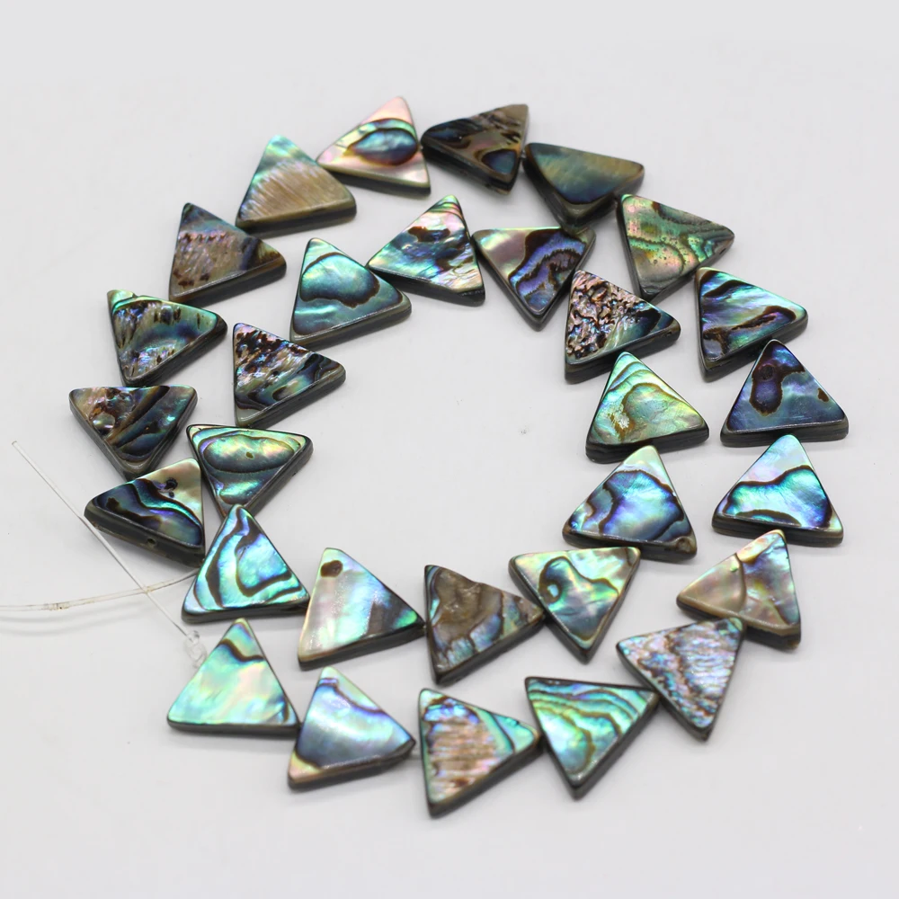 Natural Abalone Shell Triangular Shape Dimensions 20x22mm Spacing Beaded Jewelry Make Necklaces Earrings Bracelets Accessories