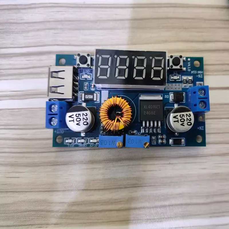 XL4015 75W DC-DC 5A Voltage Regulators Module Adjustable Buck Module Step-Down Converter With Voltmeter Display