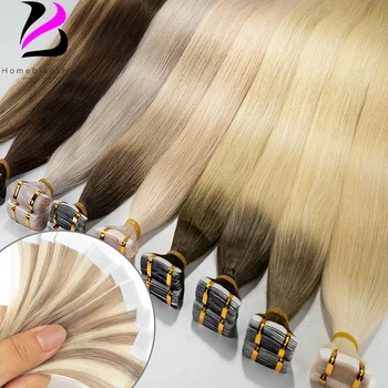 Tape In Human Hair Extensions 100% Natural Human Hair Straight Extensions Weft Adhesive For Women Real Vietnamese Hair
