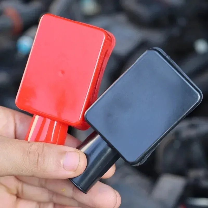 Penutup Terminal Aki Mobil Merah Hitam PVC Anti-Korosi Pelindung Isolator untuk Kutub Positif Negatif Anti-Sirkuit Pendek