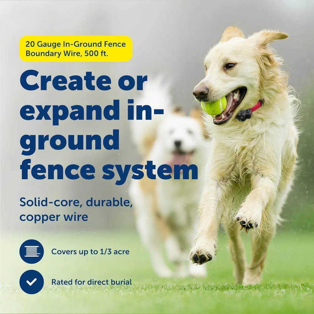 

Провод для забора для подземных собак на 500 футов — медь длиной 20 калибра, водонепроницаемость для систем удержания домашних животных