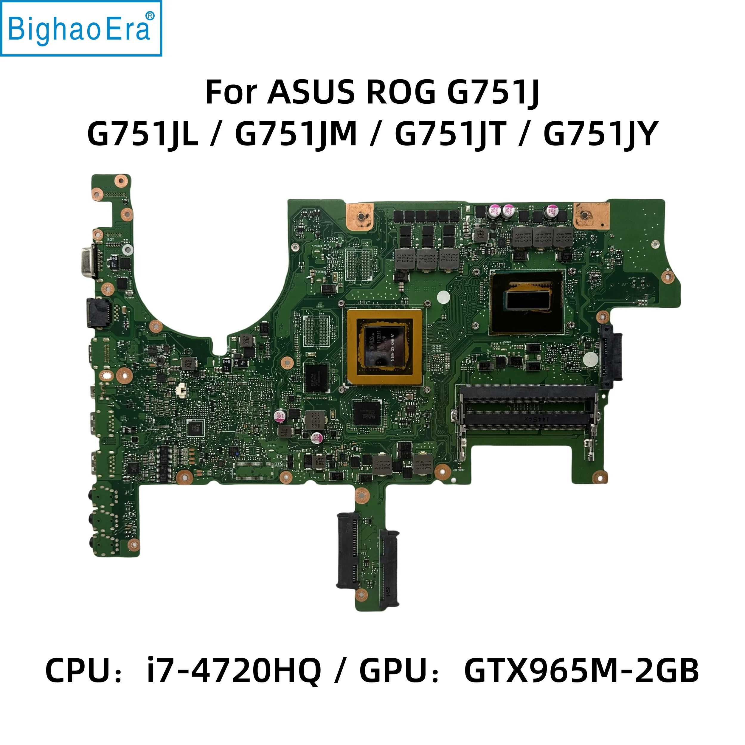 For ASUS ROG G751J G751JL G751JT G751JM G751JY Laptop Motherboard With i7-4710HQ/4720HQ CPU GTX965/GTX970M GPU G751JY MAIN Board