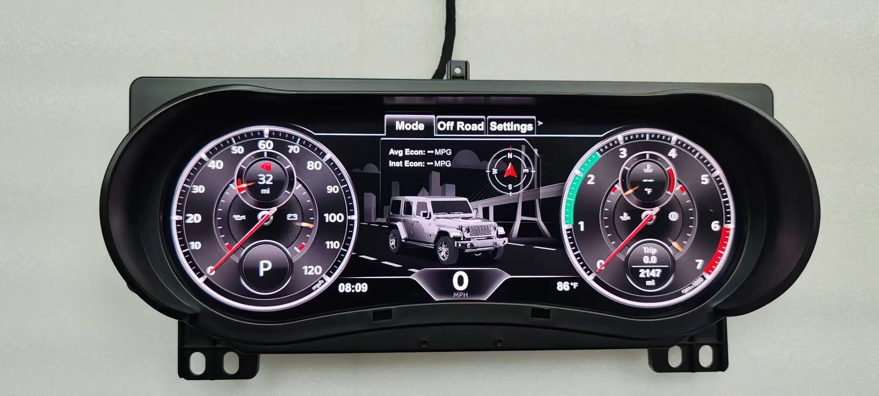 Yurunxiang RN-1203JL IPS Digital Speedometer 1920x1080 Android Dashboard Instrument Cluster for Jeep Wrangler JL 2018-2023