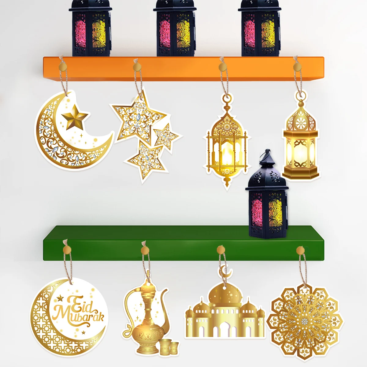 Eid Mubarak Decor Hanging Tag 2025 Ramadan Decoration for Home Mubarak Ramadan Kareem Eid Al Adha Islamic Muslim Party Decor