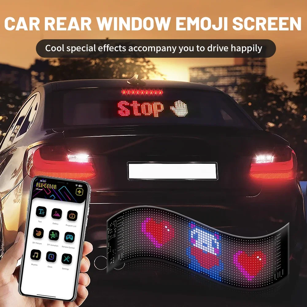 HL RGB بلوتوث سيارة شاحنة LED لوحة مصباح مصفوفة بكسل أضواء قابلة للبرمجة مع التحكم في تطبيق بلوتوث عرض مرن LightIP68