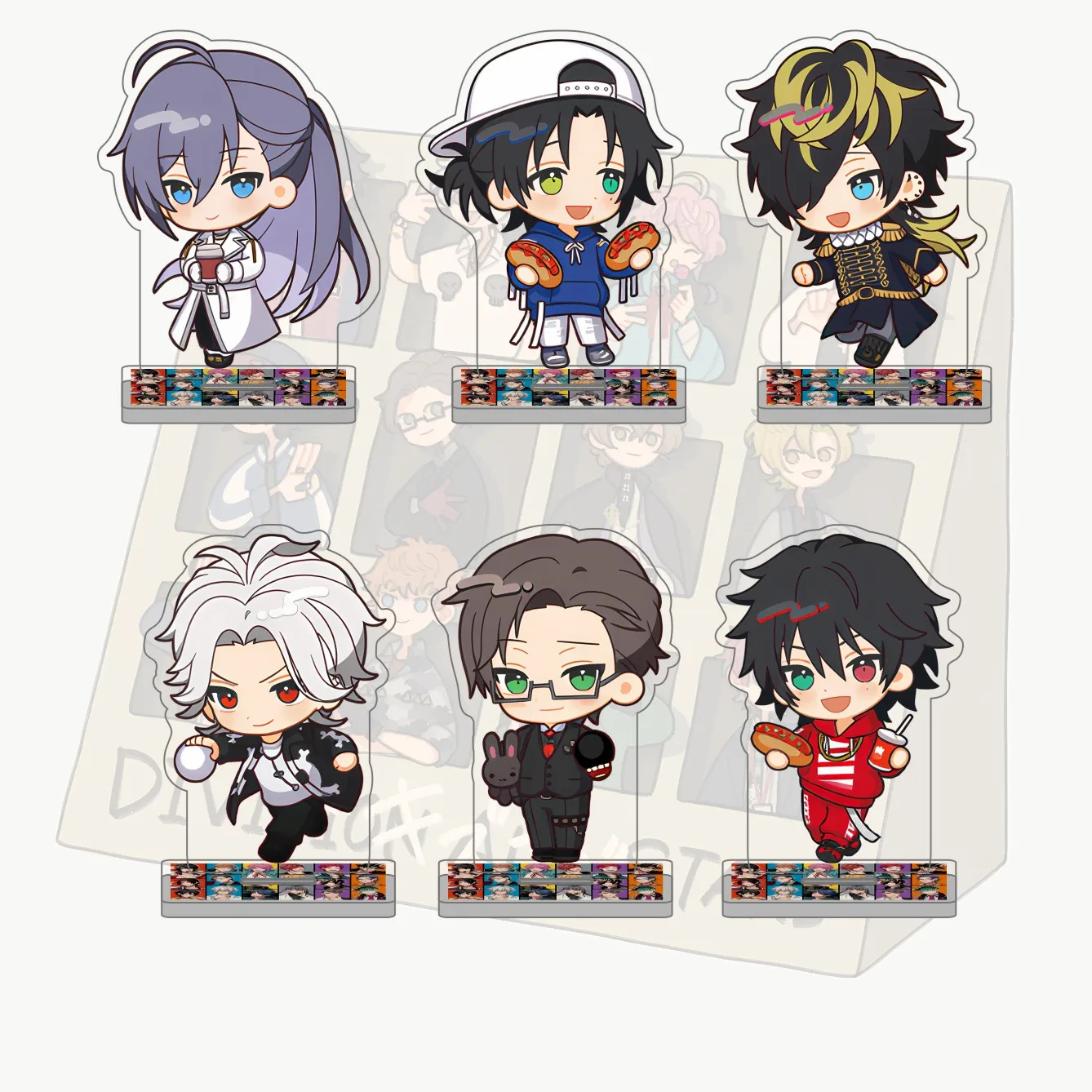 Anime Hypnosis Mic Division Rap Battle Acrylic Stand Keychain10CMChibi Jakurai Jinguji Dice Arisugawa Desktop Ornament Fans Gift