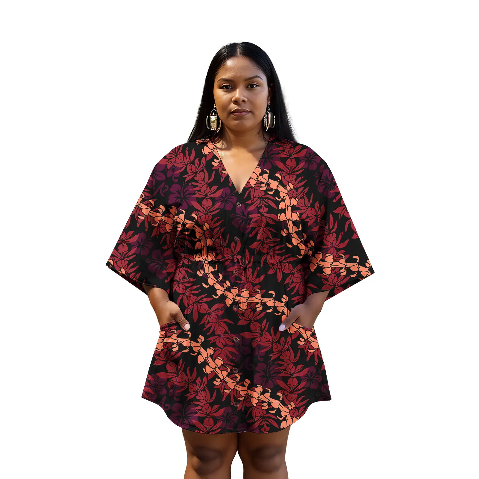 Pacific Island Wear Samoan Girls Puletasi Elei Maxi Dress Tattoo tribale personalizzato Tapa Stampa su richiesta Abito da donna all'ingrosso