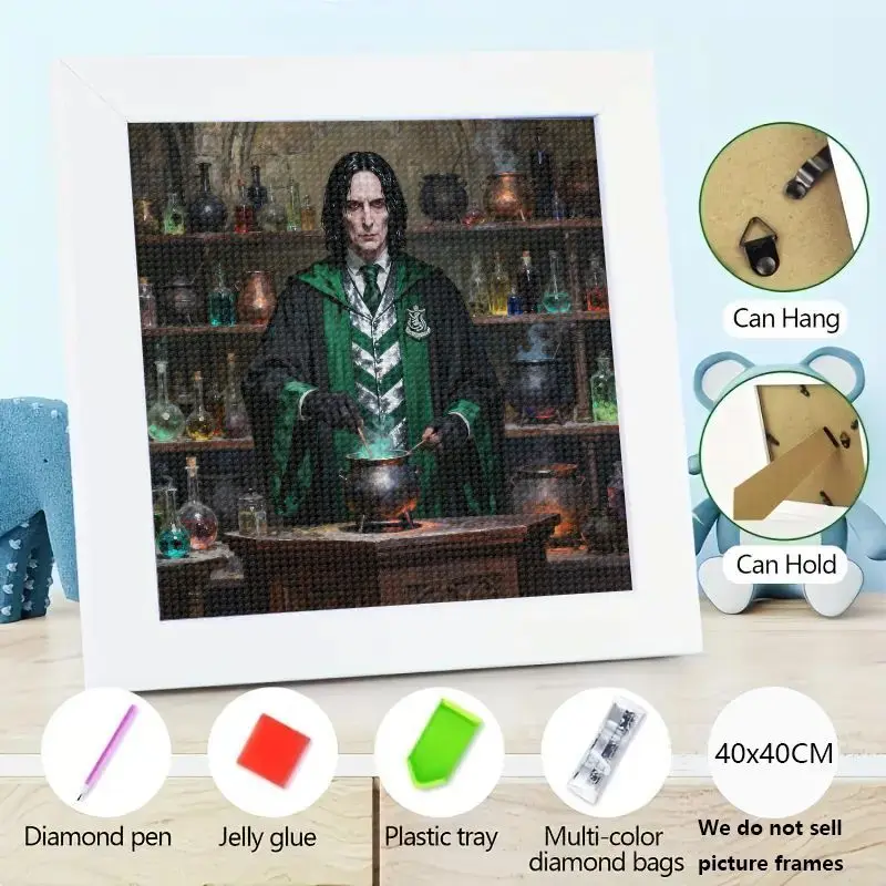 1 Kit de pintura de diamante 5D, escena del maestro Slytherin de pociones de Harry Potter Severus Snape, arte artesanal DIY de taladro completo con T completo