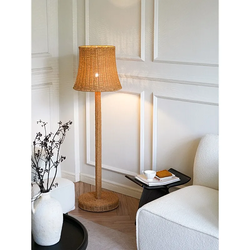 

Wind Floor Lamp Chinese Retro Homestay Designer Japanese-Style Living Room Bedroom Study Log Wind Decorative Desk Lamp