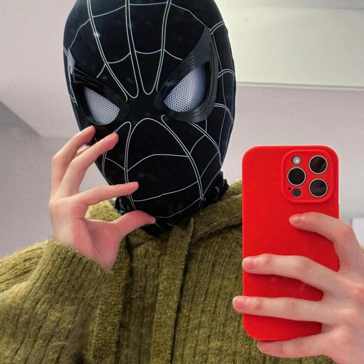 ブラック スパイダーマン スーパーヒーロー マスク ハロウィンマスク