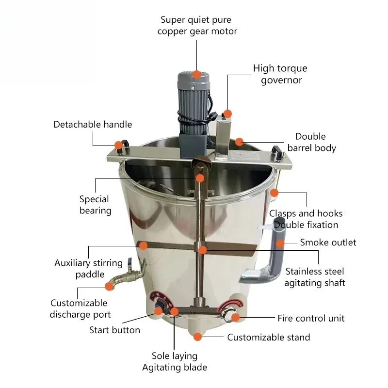 

50L–400L Dual-Layer Sauce Mixing and Heating Kettle – Electric Stirring Pot for Bakery and Food Processing