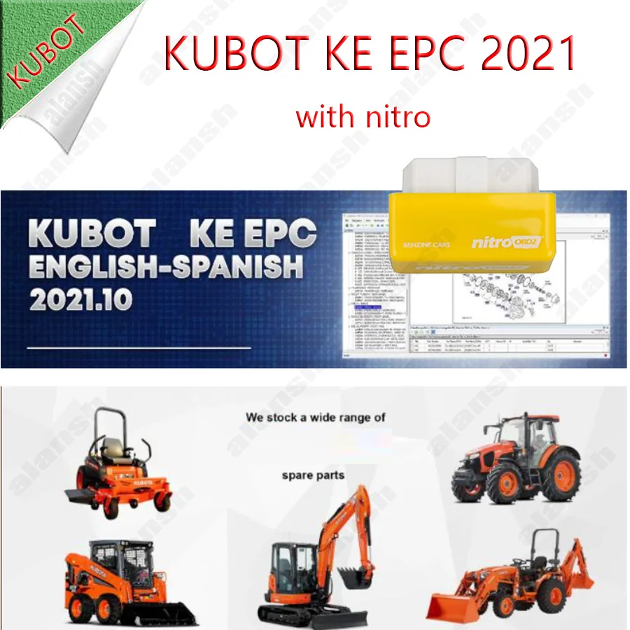 

For KUBOTA KE EPC Catalogue ENGLISH SPANISH 2021 + Nitro
