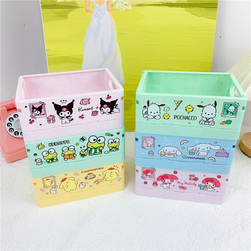 Sanrio Storage Box Cinnamoroll My Melody Kuromi Anime Kawaii Cartoon Student Desktop Cosmetic Jewelry Snack Box Toys Girls Gifts