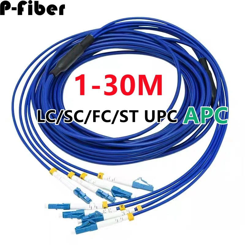 

4 cores fiber patchcord armored 1m2m3m5m10m15m20m25m30m 4C LC SC FC ST APC SM PVC ratproof jumper optical fiber extender outdoor