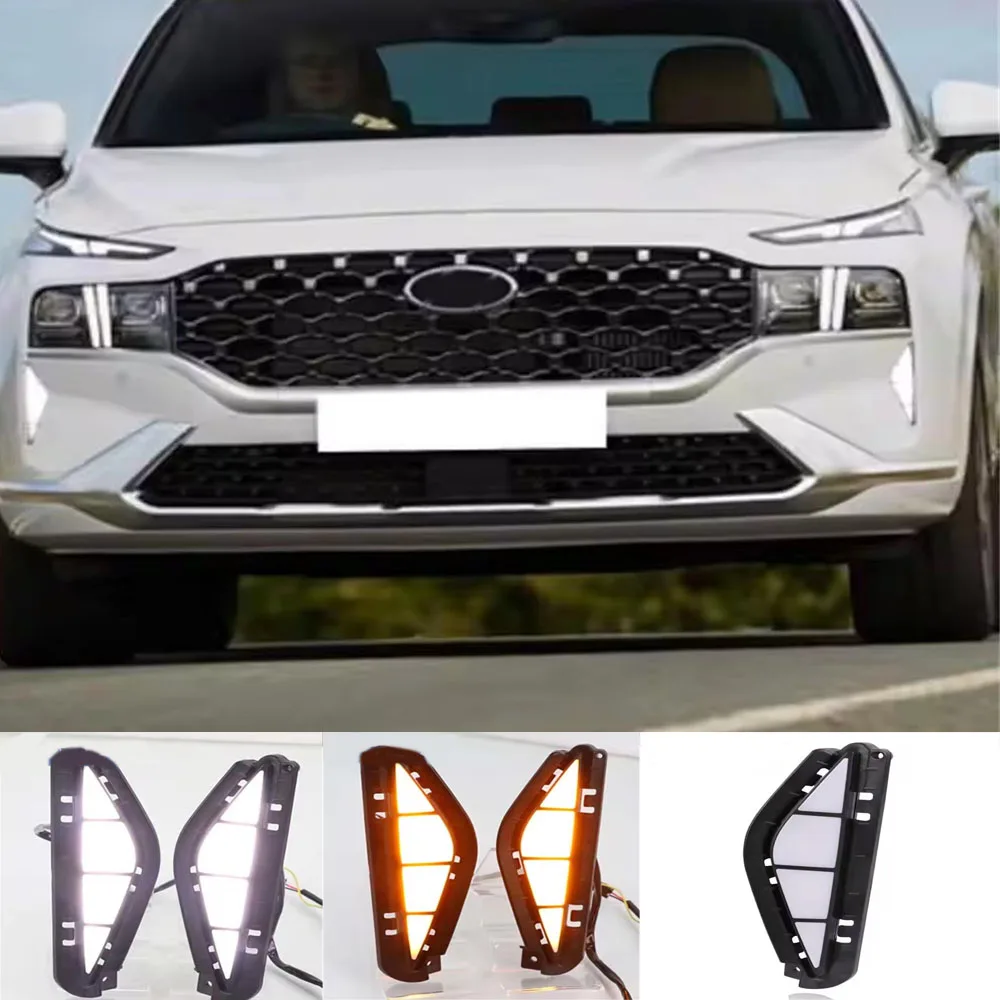 

Led Drl Daytime Running Light For Hyundai Santa Fe 2021 Fog Lamp Drl Daylight