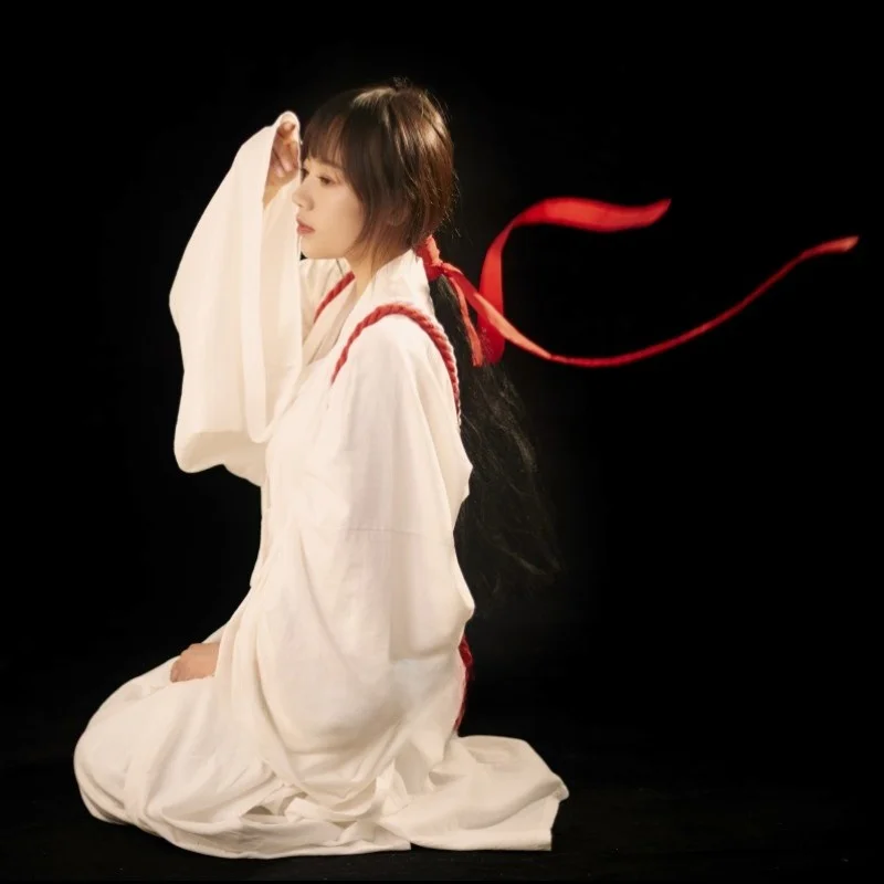 

Священный костюм Ханьфу для девочек: ароматный старинный наряд для фотосессий, с воротником, до талии, традиционная китайская этническая одежда