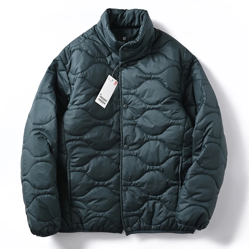 

Lightweight Casual Cotton Jaet Men's Autumn Winter Faion Ci Sle Stand Collar Overstuffed Bread Cotton Coat